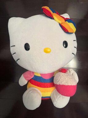 TY Beanie Babies Hello Kitty Rainbow Cupcake Birthday 2014